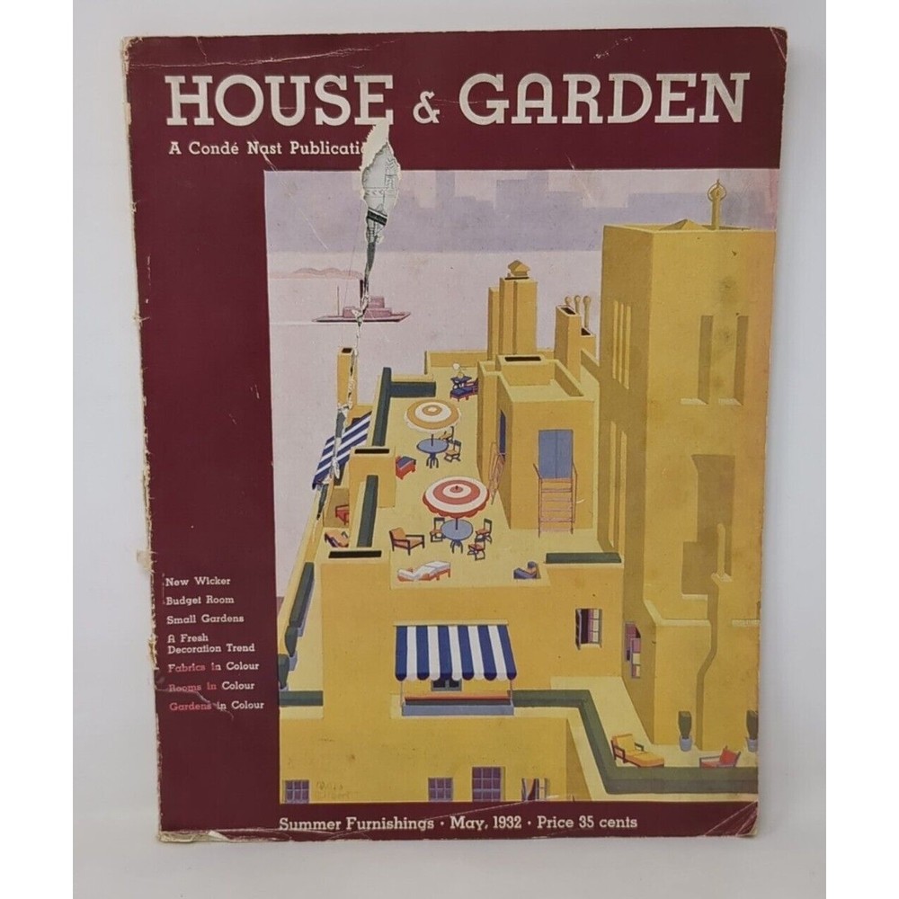 House & Garden Magazine May 1932 Conde Nast Studebaker Chevrolet Car Ads VTG